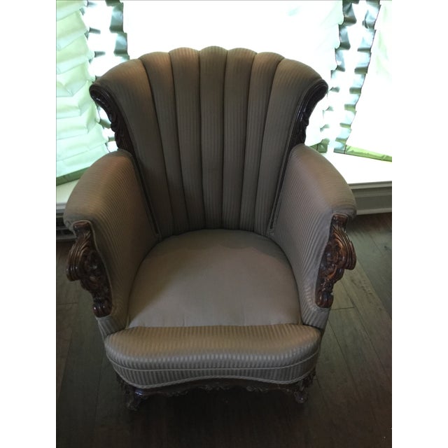 1950s Gold Channel Back Side Chair Chairish