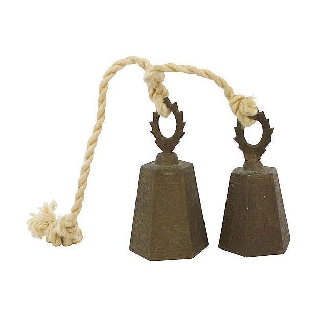 Engraved Brass Bells a Pair Chairish
