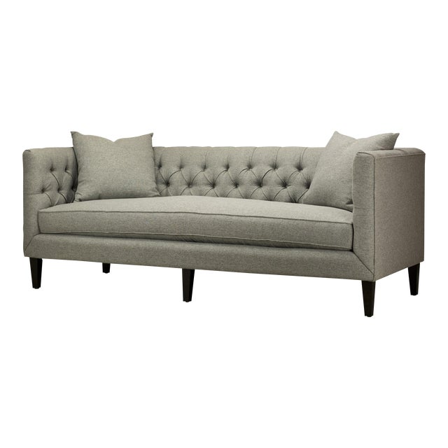Spectra Home Modern Gray Tuxedo Sofa Chairish