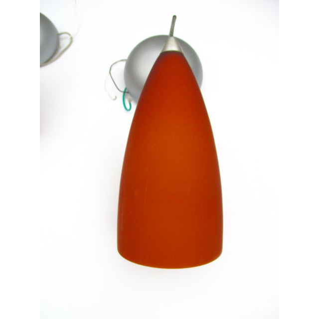 Orange Glass Pendant Lights A Pair Chairish