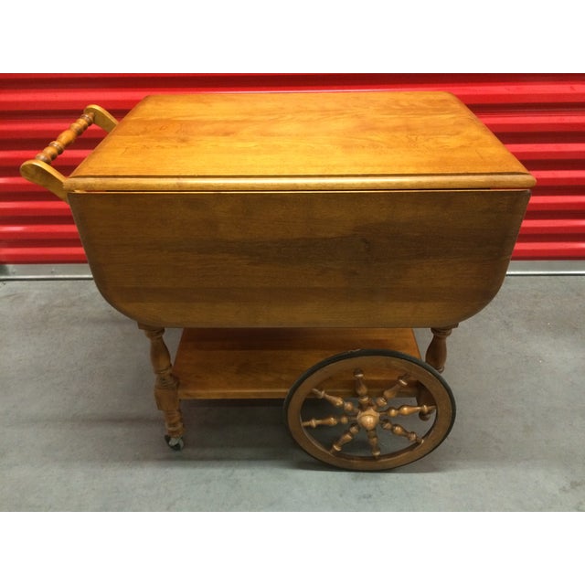 Vintage Solid Maple DropLeaf Tea Cart Chairish