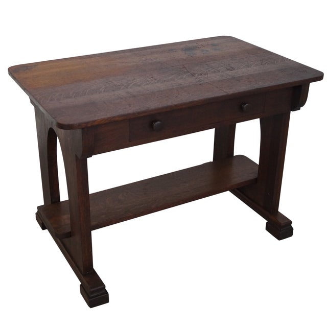 Antique Mission Oak Library Table Chairish