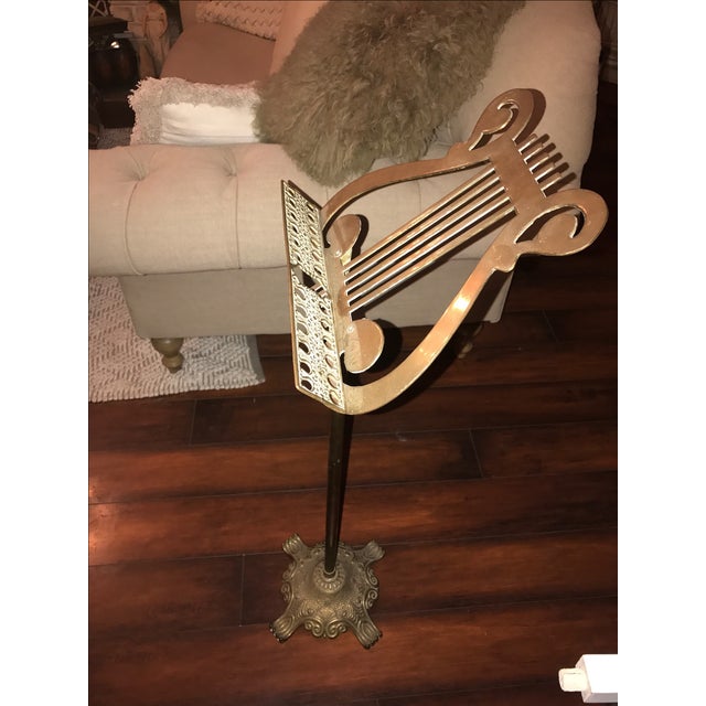 Vintage Brass Lyre Music Stand Chairish