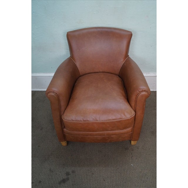 Pottery Barn Brown Leather Club Chair Chairish