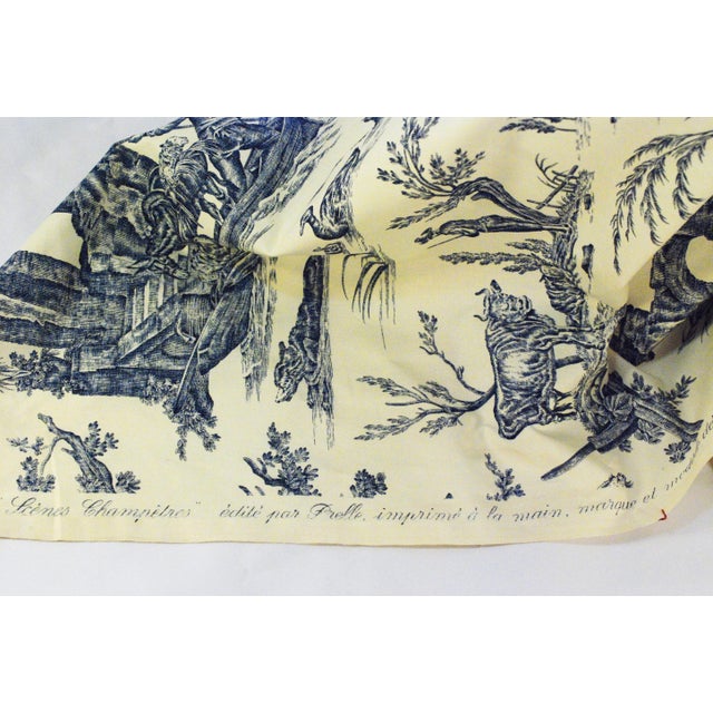 Prelle Toile French Country Linen Fabric - 5 Yards | Chairish