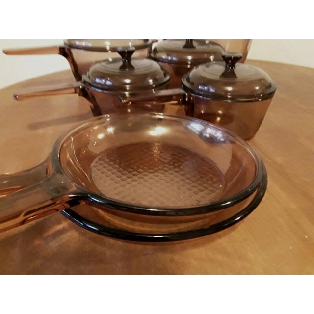 Vintage Corning Visions Glass Amber Cookware Set Chairish