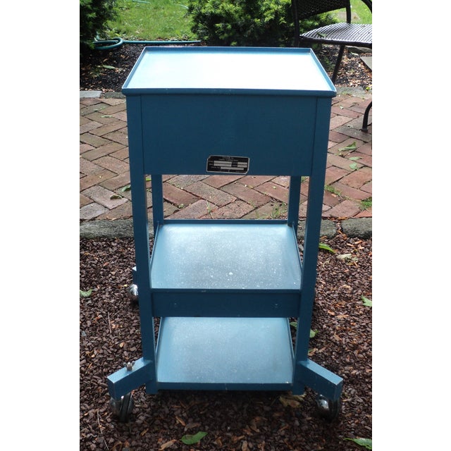 Vintage Industrial Medical Metal Table on Wheels Chairish