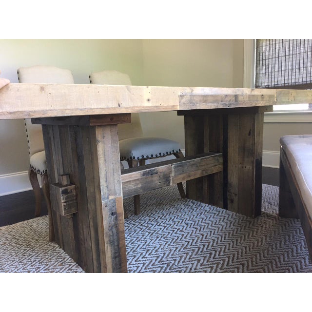 West Elm Reclaimed Wood Dining Table and Bench | Chairish