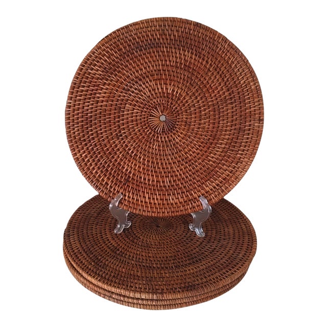 Handmade Round Woven Rattan Placemats Set of 4 Chairish
