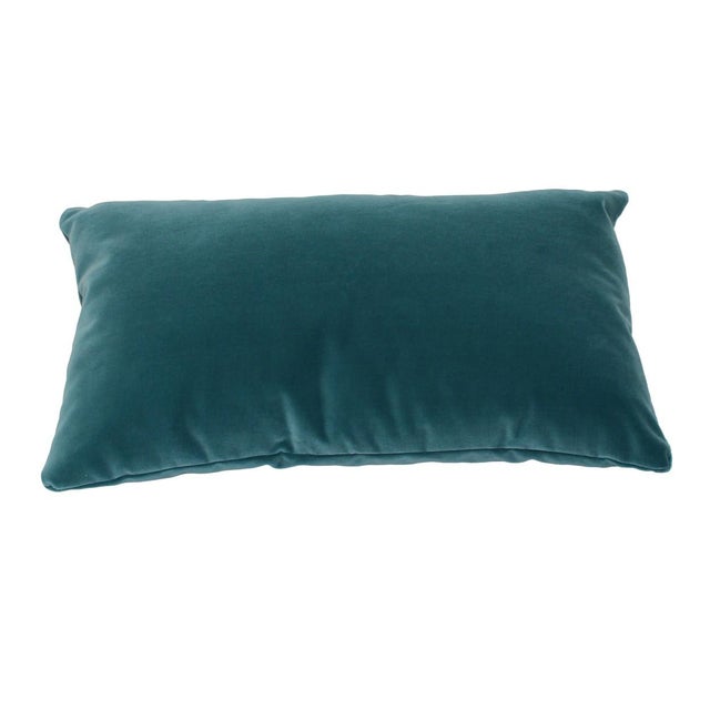 Teal Velvet Lumbar Pillow Chairish