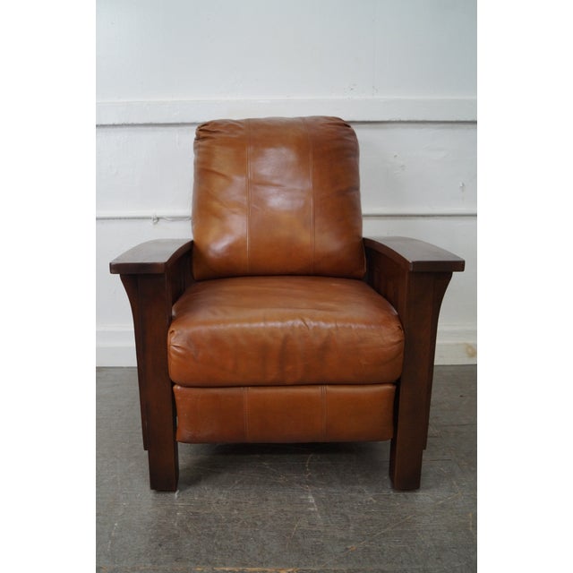 Mission Oak Stickley Style Leather Recliners A Pair Chairish