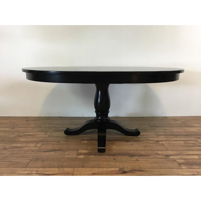 Contemporary Black Wood Oval Dining Table Chairish