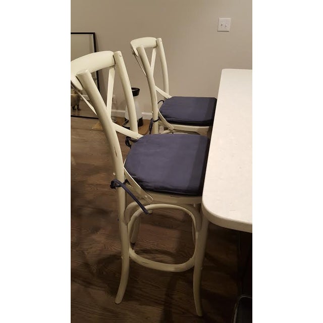 Distressed White Bar Stools Set of 2 Chairish