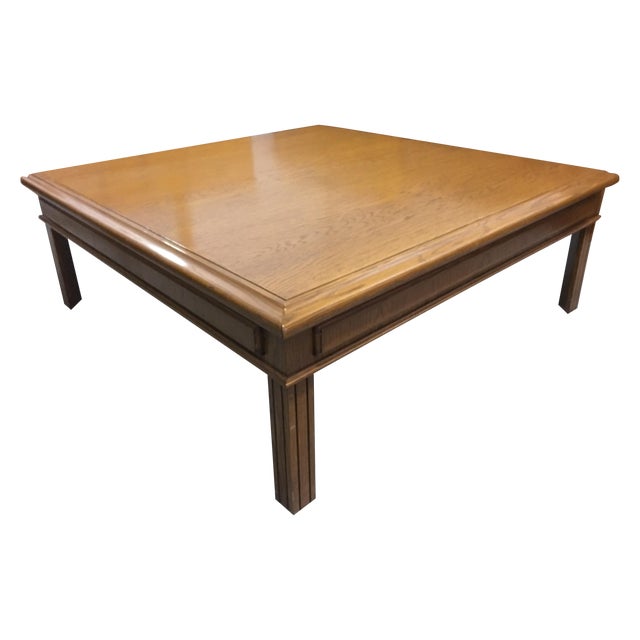 Large Solid Oak Square Coffee Table | Chairish