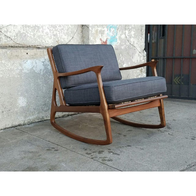 MidCentury Dark Gray Rocking Chair Chairish