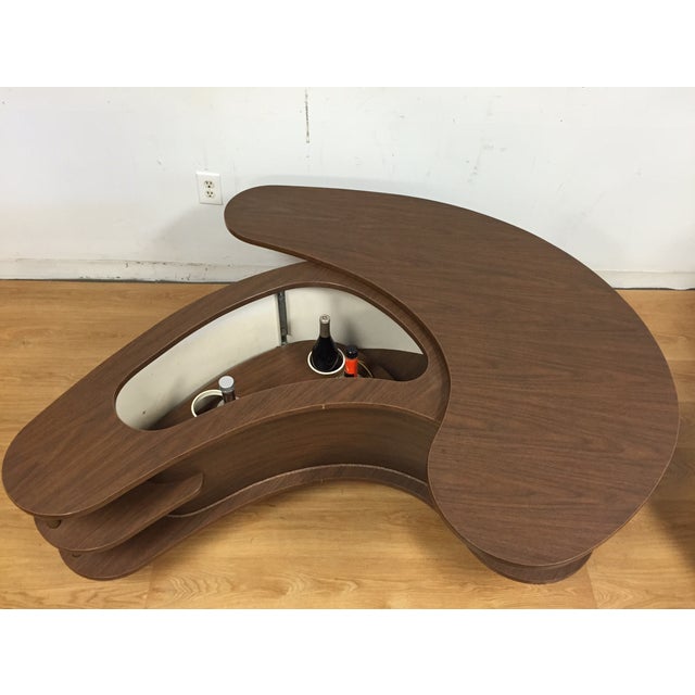 MidCentury Kidney Shaped Bar Cart Coffee Table Chairish