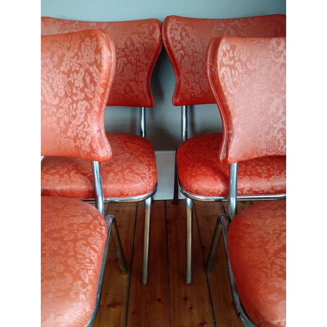 Retro 1950s Vinyl & Chrome Dining Chairs Set of 4 Chairish