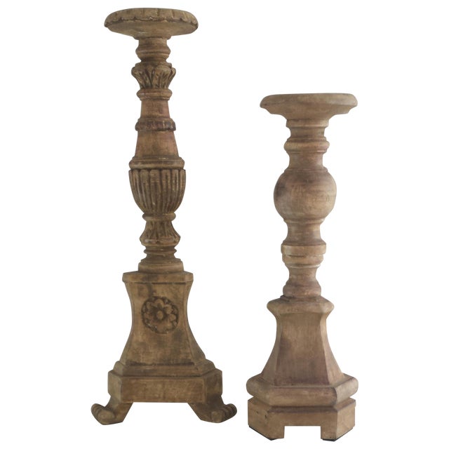Wooden Candlesticks A Pair Chairish