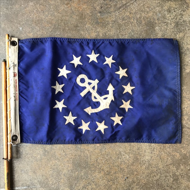 Vintage Blue & White Nautical Flag Chairish