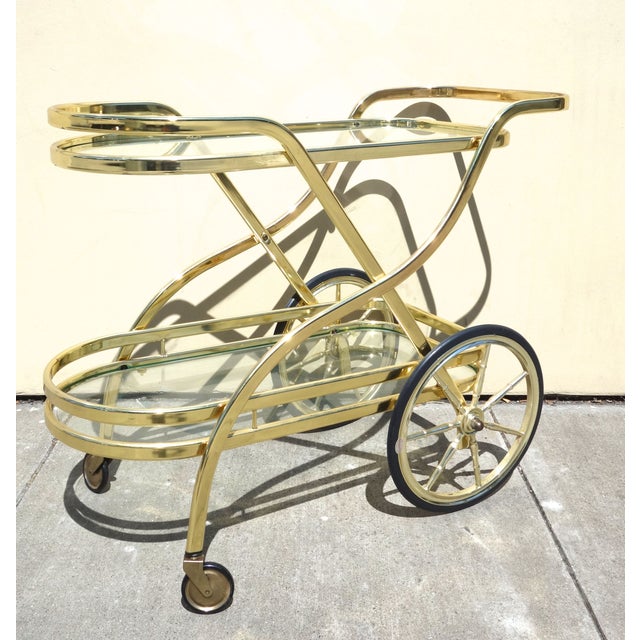 MidCentury Modern Brass Bar Cart Chairish