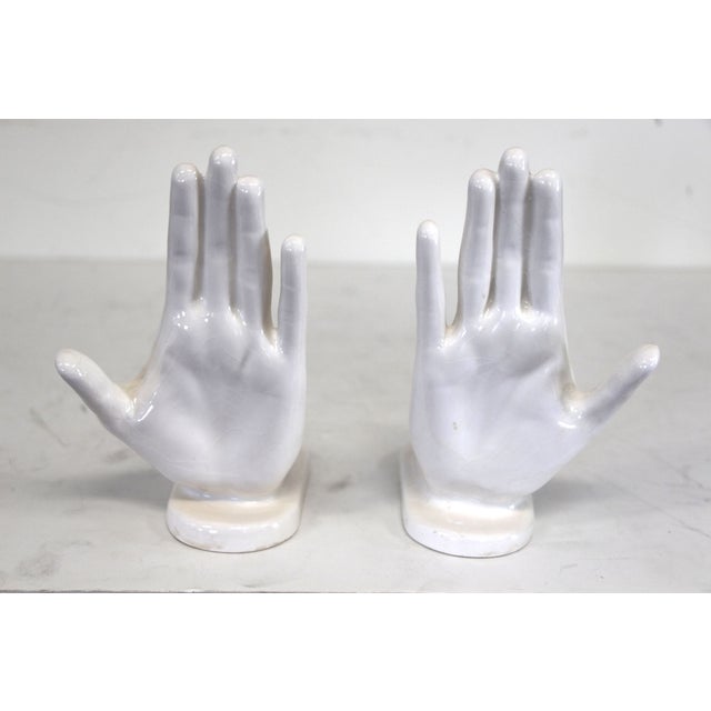 White Ceramic Hands Wall Decor A Pair Chairish