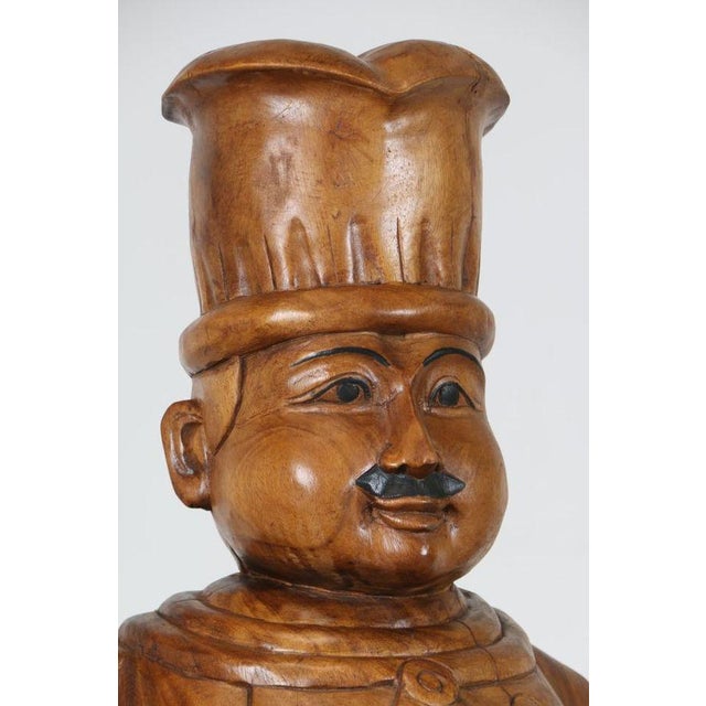 Wooden Chef Statue Chairish