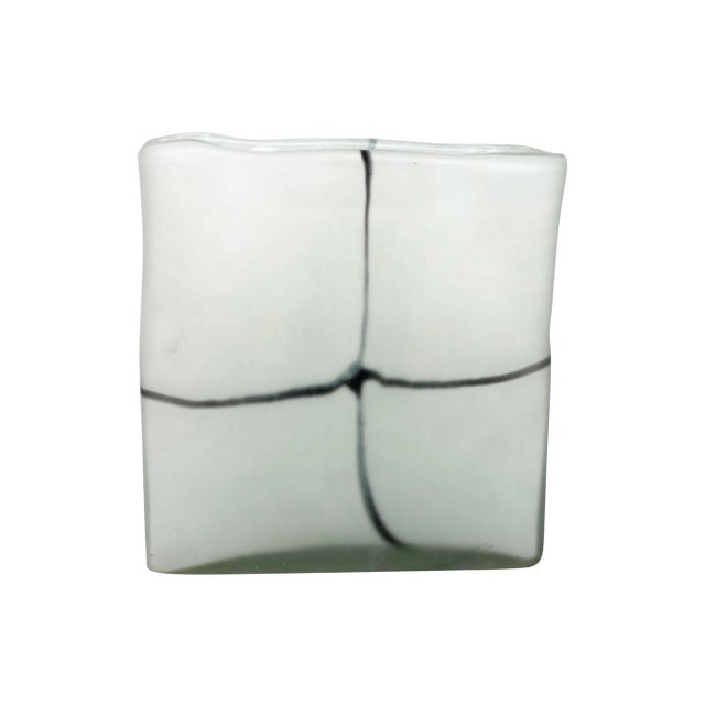 Square Frosted Glass Vase Chairish