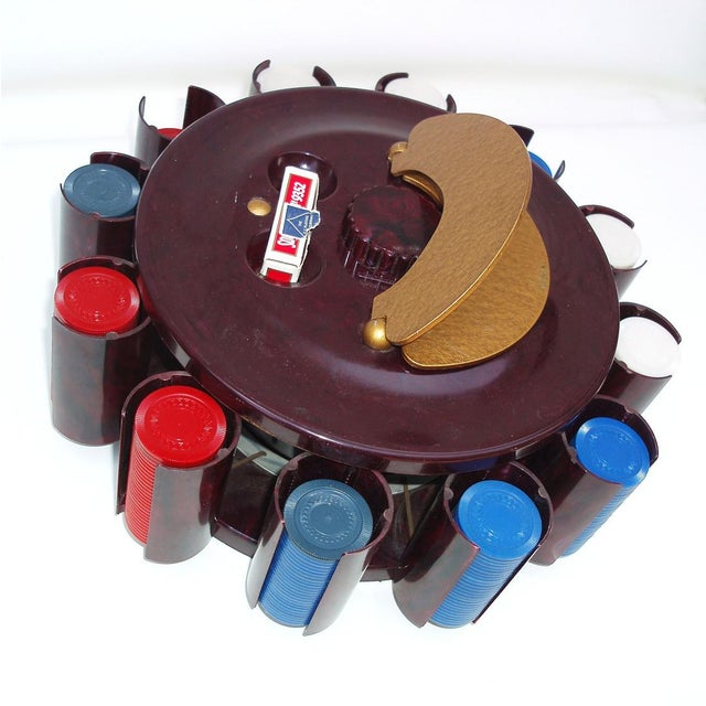 Poker Chip Holder Round Carousel Game Station Chairish