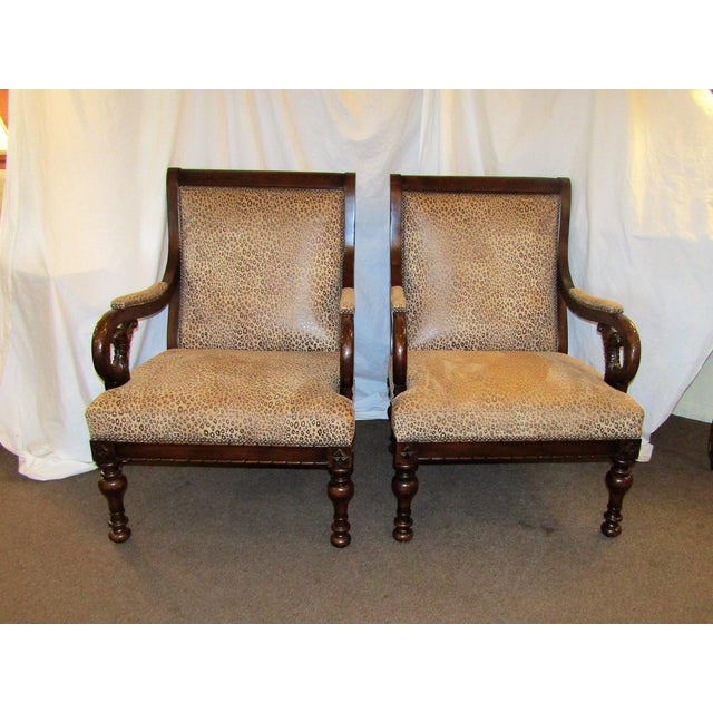 Leopard Print Accent Chairs - A Pair | Chairish