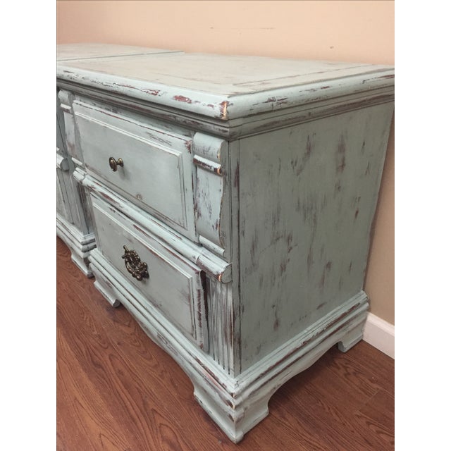Distressed Bedside Tables A Pair Chairish