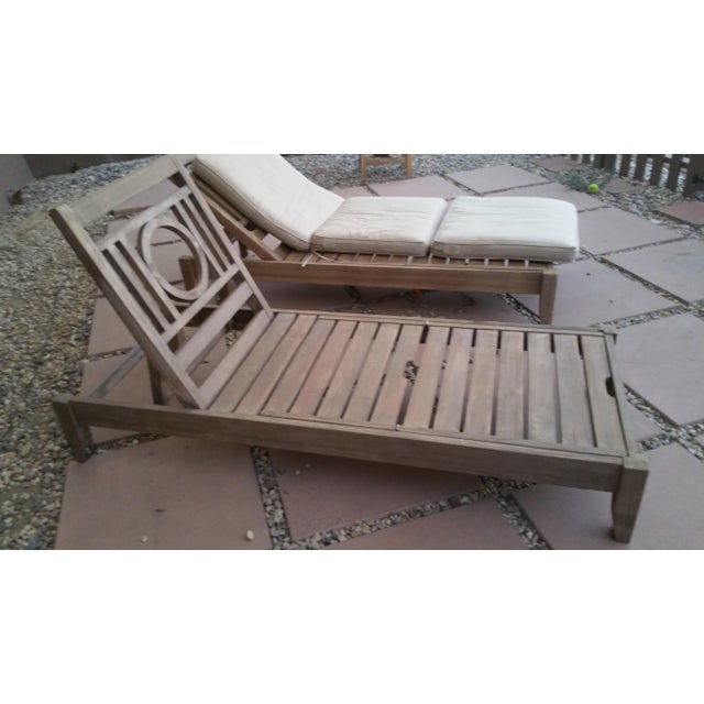 Restoration Hardware Teak Leagrave Collection Chaise Lounges Pair