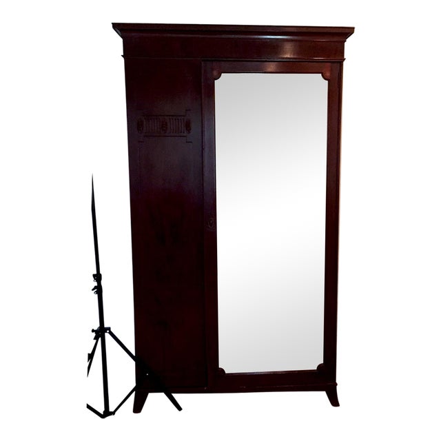 Antique Mirrored Cherry Wood Armoire Chairish
