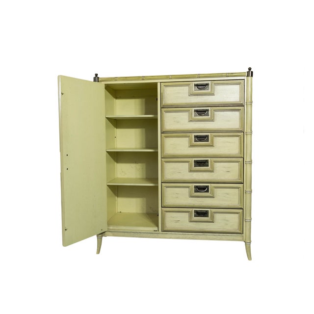 Stanley Yellow Faux Bamboo Campaign Dresser Chairish