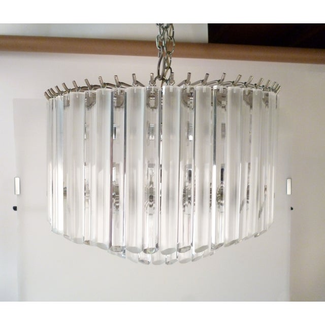 2 Tier Chrome & Lucite Chandelier & Canopy Chairish