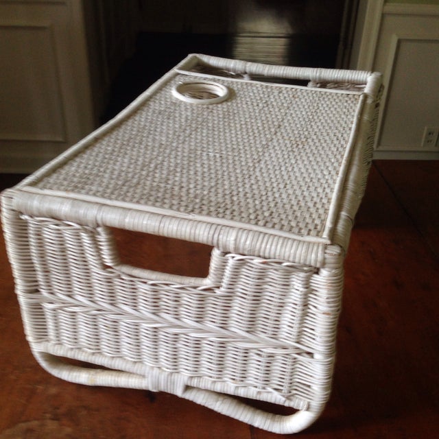 Vintage White Wicker Bed Tray Chairish