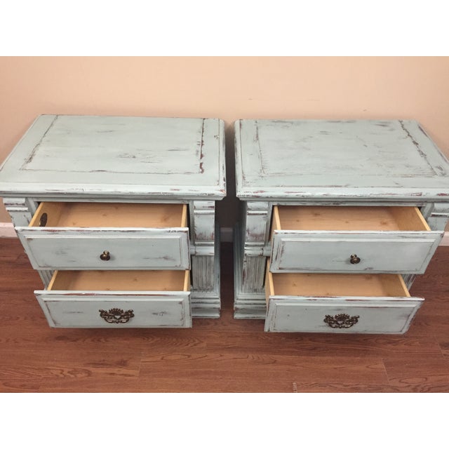 Distressed Bedside Tables A Pair Chairish