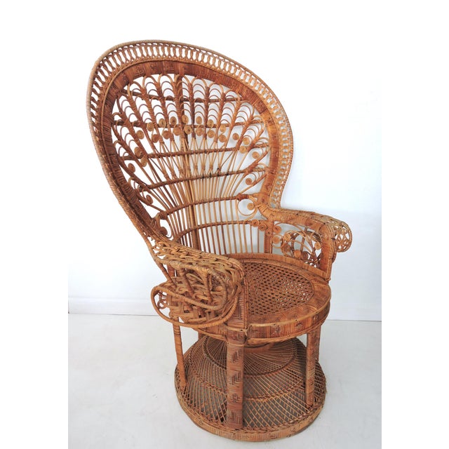 Wicker Peacock/Fan Back Arm Chair Chairish