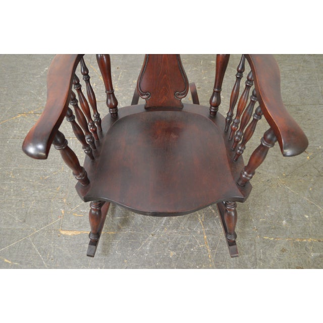 Antique Carved Mahogany Northwind Rocker Rocking Chair | Chairish