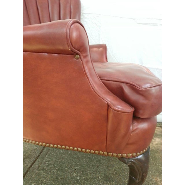 Vinyl Rolled Wingback Chair Chairish