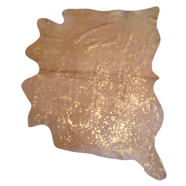 Metallic Gold Cow Hide Rug Chairish