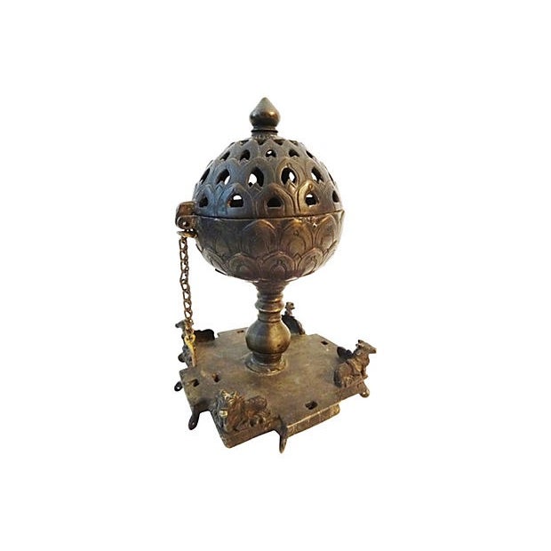 19thC. Bronze Indian Incense Burner Chairish