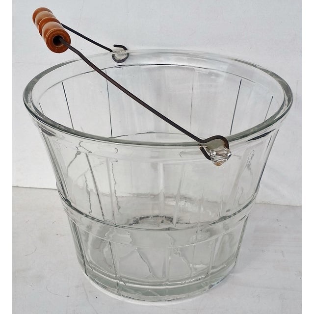 Vintage Glass Bucket W Handle, Wine Cooler Chairish