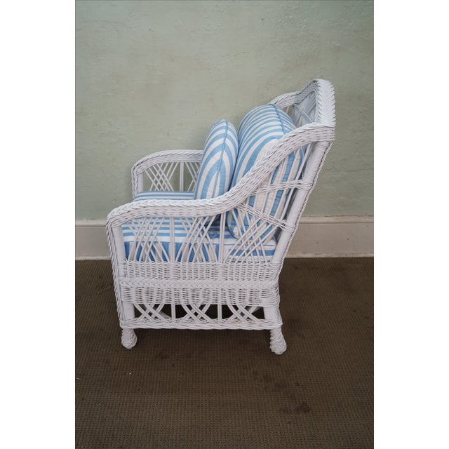Victorian Style White Wicker Lounge Chair with Ottoman Chairish