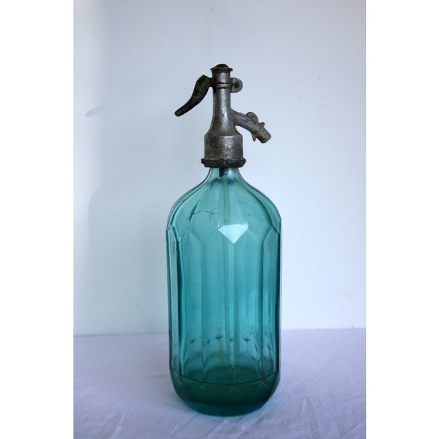 Vintage European Turquoise Glass Seltzer Bottle Chairish