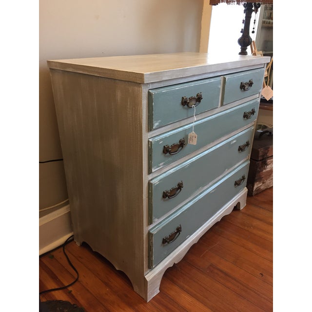 Gray & Teal Distressed Dresser Chairish