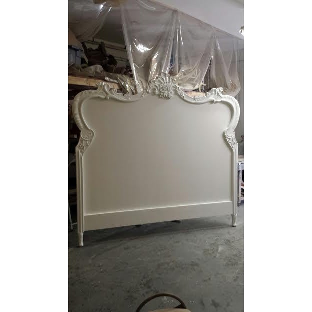 White Painted King Size French Headboard Chairish