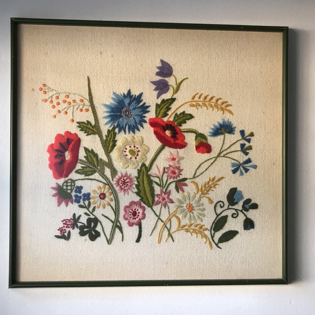 Vintage Framed Embroidered Wall Art Chairish
