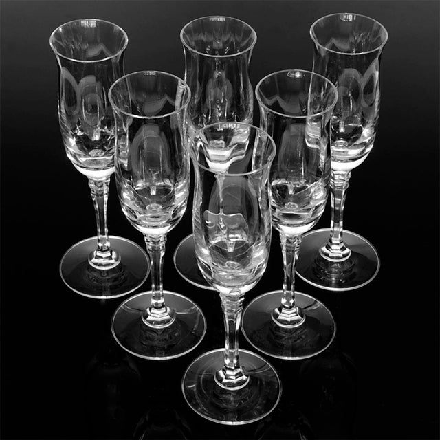 Vintage Lead Crystal Champagne Flutes Set of 6 Chairish