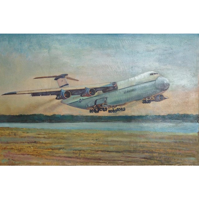 Airplane Painting, Oil on Canvas Chairish
