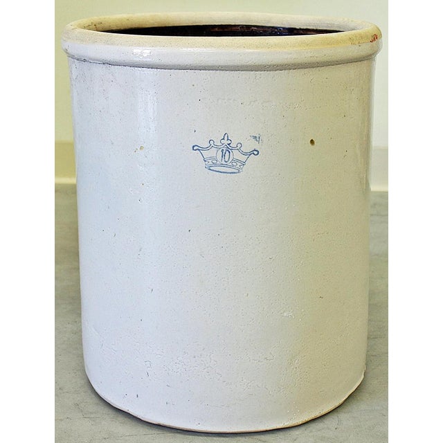 Large Blue Crown 10 Gallon Crock Chairish